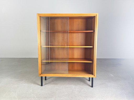 Midcentury vitrinekast WK Möbel walnoot jaren 1960 vintage ladekast