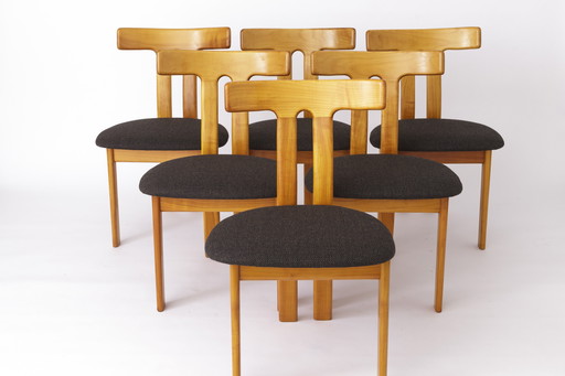 Set van 6 Deense 'T' stoelen - 1960 Mid Century Modern Ontwerp