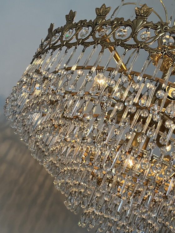 Image 1 of 1920s / Art Nouveau style Vintage crystal chandelier