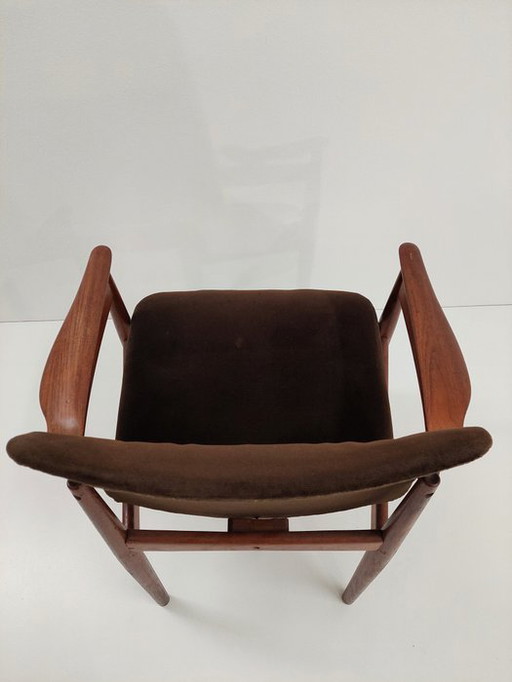 France & Daverkosen - Finn Juhl - Fauteuil (1) - Modèle 192 - Bois, velours