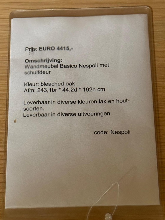 Image 1 of Wandmeubel Basico Nespoli