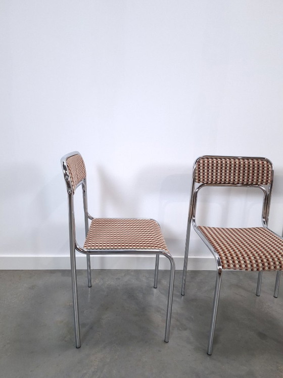 Set Space Age 3x Sedie da pranzo Bauhaus con struttura tubolare cromata – Chrome (photo 12 of 15)