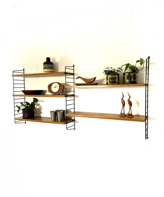 Image 1 of Vintage modular teak wall rack, Nisse String ‘60