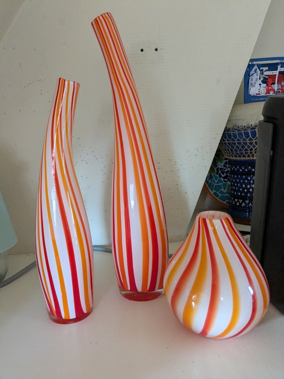 3 Hand-blown Vases – Glass (photo 5 of 5)