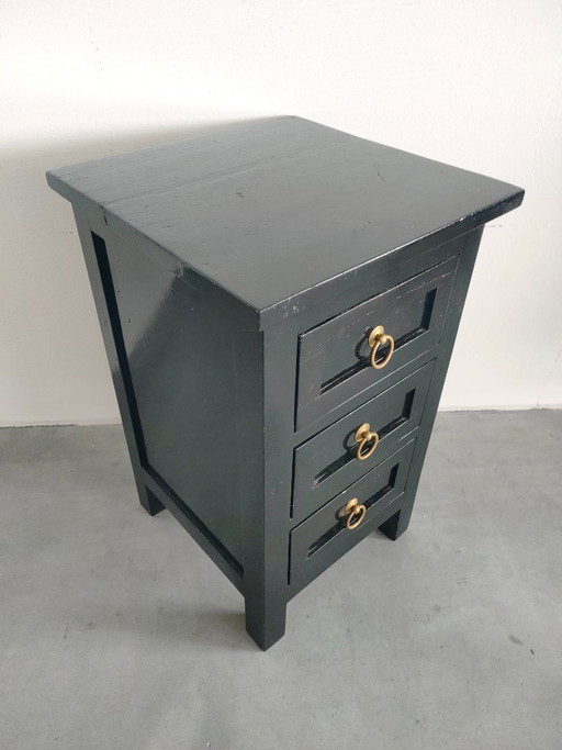 Vintage Brocant 'Glossy Black' Beistell- Kommode Nachttisch Pflanzentisch – ladekasten, Wood (photo 2 of 7)