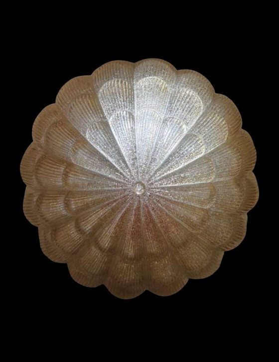 Image 1 of Original Murano ceiling lamp - flower glass with gold dust, 1960s