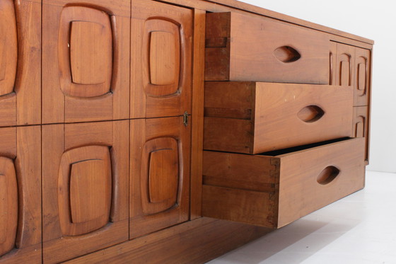 Image 1 of Buffet vintage graphique en bois de teck 1960s