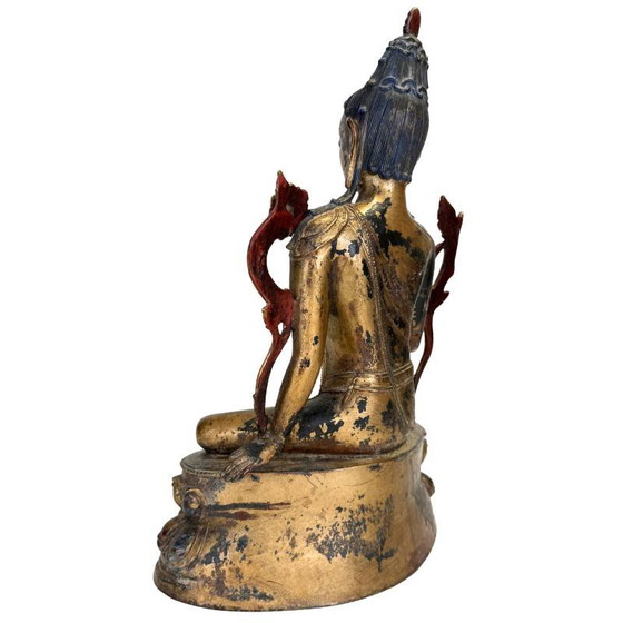 Mooie Avalokiteshvara – Sino-Tibetaanse stijl – 2e helft 20e eeuw – Beeldhouwkunst (photo 7 of 15)