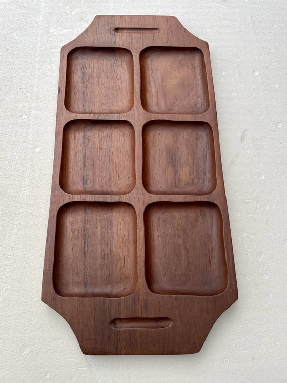 Image 1 of Bandeja para servir de teca, mediados de siglo, década de 1960