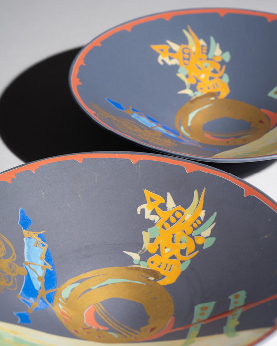 Image 1 of Duo „Liguria“ Gilbert Portanier Rosenthal Künstler Porzellanschale Servierteller