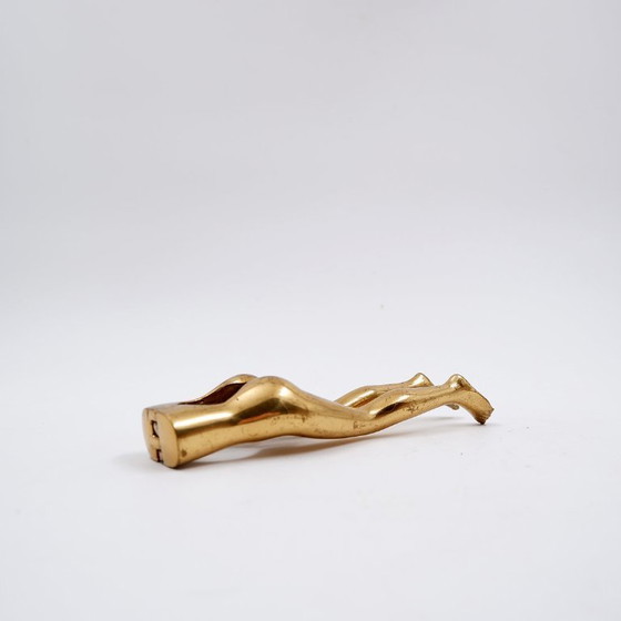 Image 1 of Vintage brass nutcracker in the shape of a woman's legs, 1970s