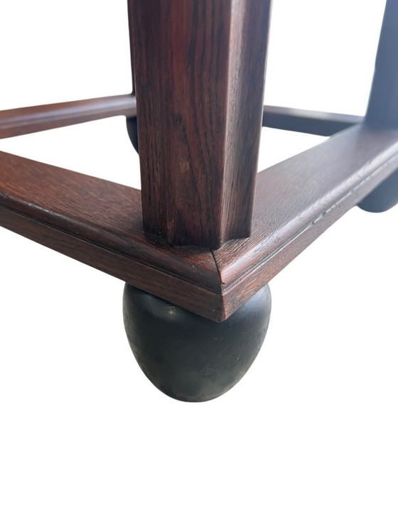 Image 1 of Table d'appoint Art déco en bois massif env. années 1920-1930