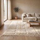 Alfombra bereber marroquí de lana natural de 200 cm x 300 cm.