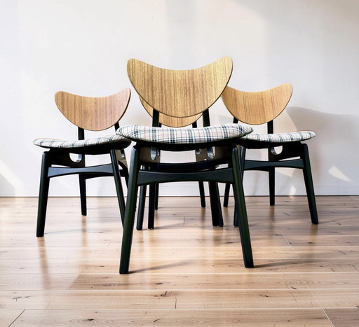 Set of 4 G Plan Butterfly back mid-century chairs. MCM