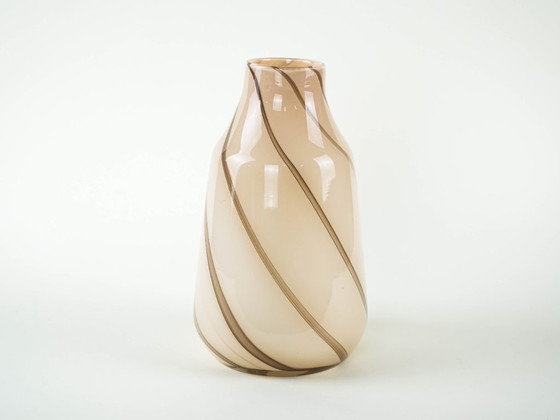 Image 1 of Beige glass vase, Danish design, 1970s, made in Denmark