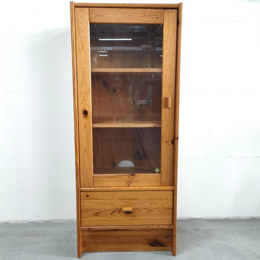 Vintage Ikea Swedish 70s/80s 'pinewood' display cabinet