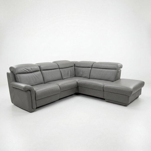 Himolla Tangram Motion 9703 · Genuine leather “Zinc” · Corner sofa with reclining function · Made in Germany 2019