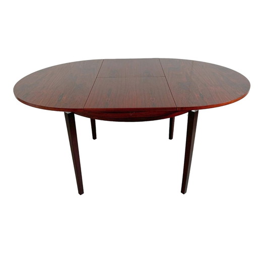 Deens Design uitschuifbare ronde eettafel palissander 1960's
