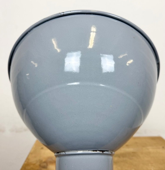 Image 1 of Industrial British Grey Enamel Factory Wall Lamp, 1960s