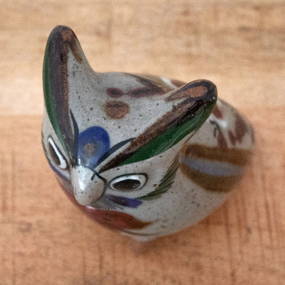 Image 1 of Figurine de hibou en céramique Tonala : Art populaire mexicain vintage