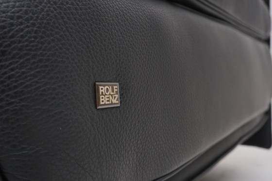Image 1 of Rolf Benz 6500 Set Bankstel 2x Tweezitsbank Leer Zwart