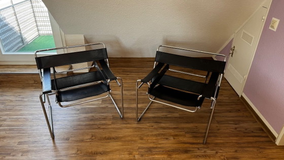 Image 1 of 2 originele Knoll Wassily-stoelen | Marcel Breuer, jaren 80