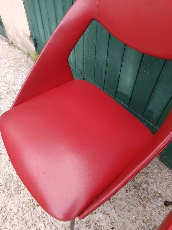 Image 1 of 2 rote Vinyl-Sessel aus den 1970er Jahren