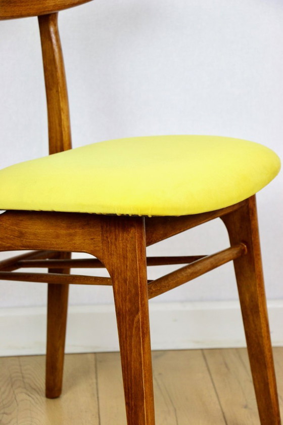 Image 1 of Hałas vintage stoel geel vintage - set van 4