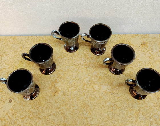 Image 1 of 6x Mazagrans vintage coffee cups Sars Pottery