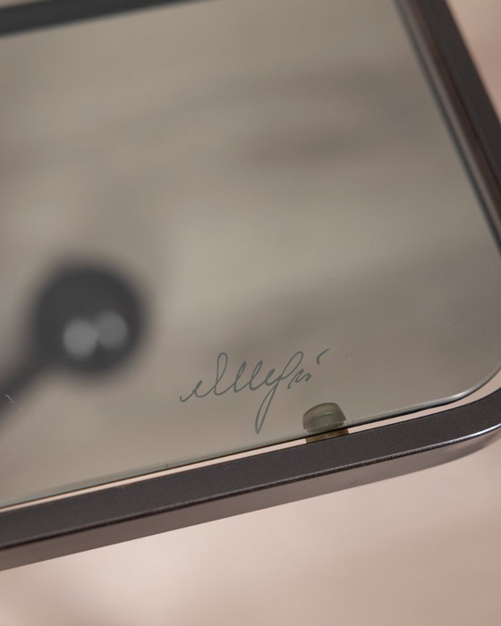 Image 1 of VINTAGE 1970S SIDE TABLE TROLLEY IN BLACK METAL AND GLASS BY ALLEGRI PARMA DESIGN