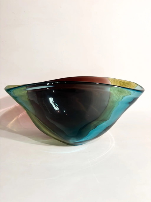Centrotavola multicolore in vetro di Murano anni '80 – decoratieve objecten, Murano Glass