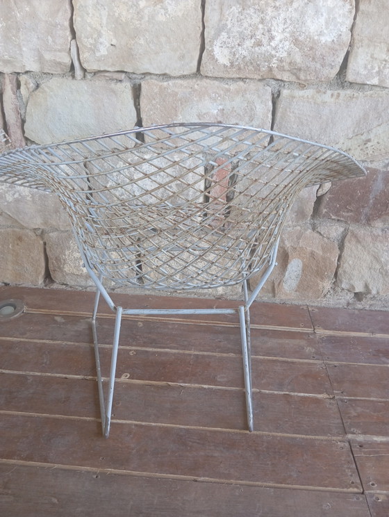 Image 1 of 3 Sedie Diamond Mod. 421 Harry Bertoia per Knoll -  Vintage da Restaurare