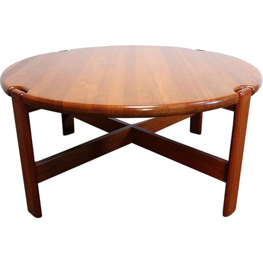 Tavolino da caffè vintage in teak massello di Niels Bach, Danimarca 1970
