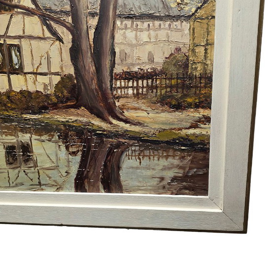 Image 1 of Wassermühle in Fachwerkbauweise im impressionistischen Stil, 1960er/70er Jahre