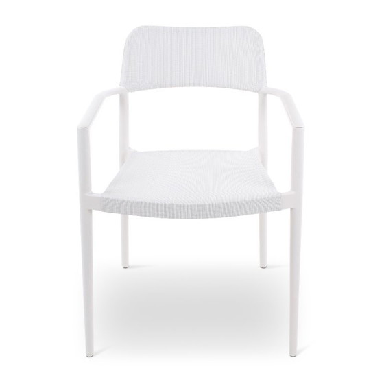 6 Fauteuils Alu Blanc – Castle-Line, Chaises de jardin, Aluminium (photo 4 of 5)