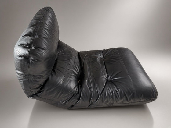 Armchair Ligne Roset Marsala black leather – Plexiglass (photo 2 of 5)