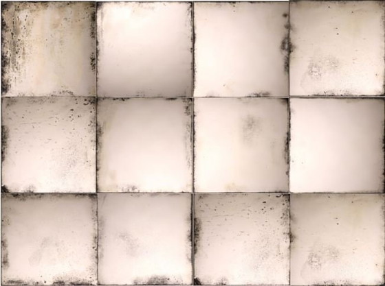 Image 1 of Set: 10 Handverzilverde en Antiqued Spiegeltegels