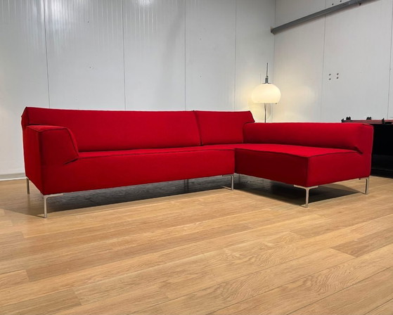Image 1 of Design on Stock Bloq Hoekbank Ploegwol Rood Nieuwstaat