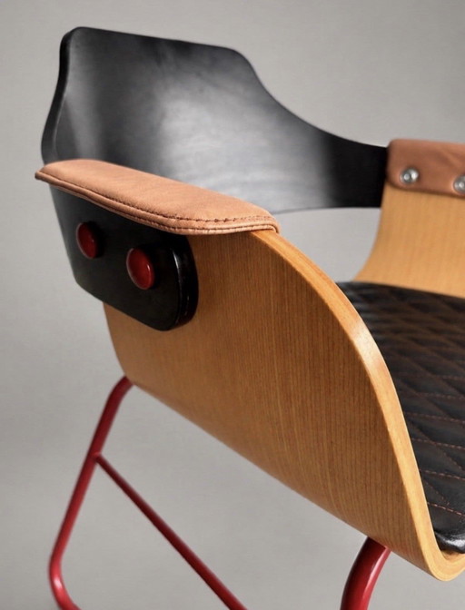 3 Vintage BD Barcelona Showtime stoelen – Ontwerp van Jaime Hayon – eetkamerstoelen, Leather, Metal (photo 2 of 9)