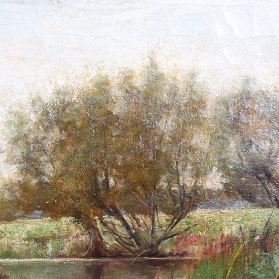 Image 1 of Landscape with Swans, Oil Painting on Canvas, English School, 19th Century