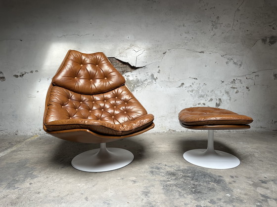 Image 1 of Fauteuil lounge Artifort F588 original avec repose-pieds