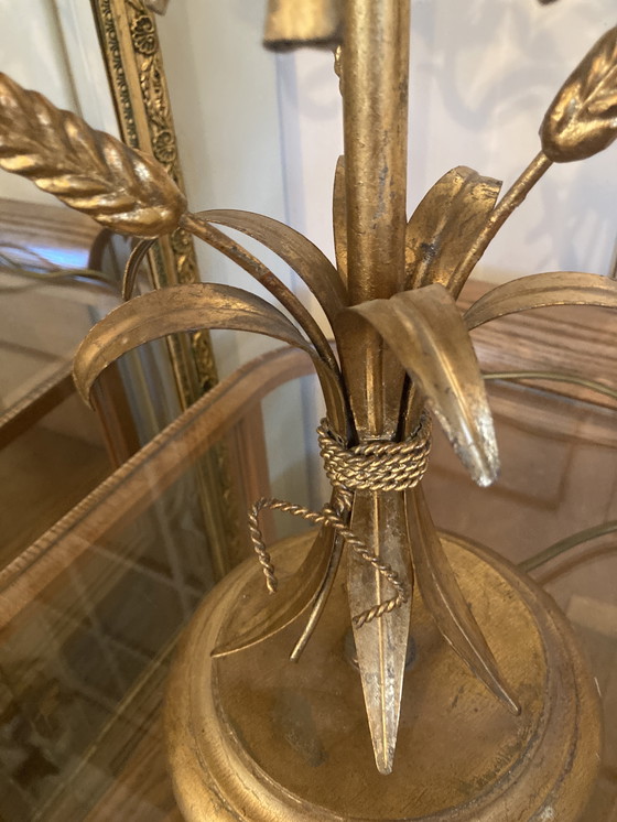 Image 1 of Lámpara de mesa original de Hans Kögl Weizengarbe, pátina Hollywood Regency