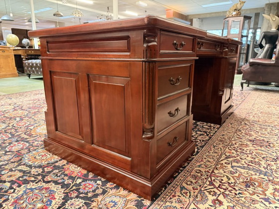 Escritorio clásico inglés Chesterfield Partnerdesk – Leather, Wood (photo 7 of 19)