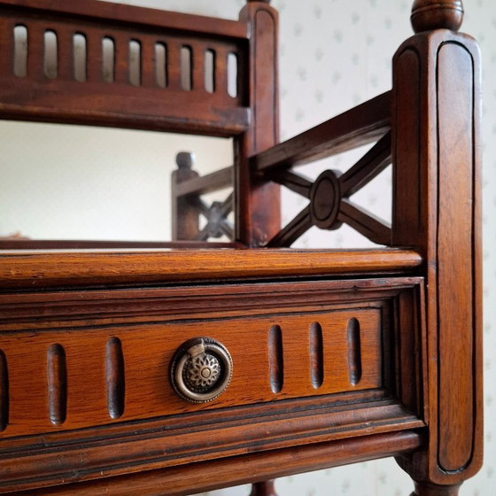 Image 1 of Mahoniehouten Consoletafel met twee lades en twee planken