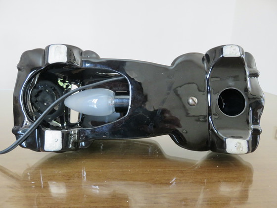 Image 1 of Seltene Lampe "Traction Avant Citroën" Aus Schwarzer Keramik, 70-80