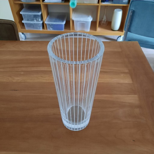 Tall Crystal Vase by JG Durand with Ribbed Pattern – vazen, Glass (photo 2 of 6)