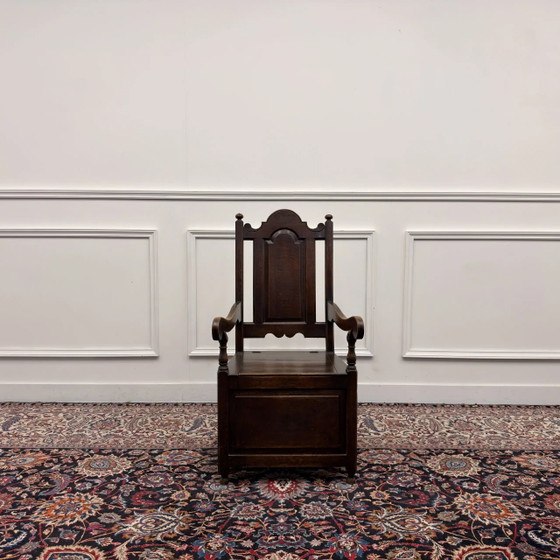 Klassiek Engelse 17e-eeuwse Commode Stoel kopen?, Fauteuils (foto 2 van 9)