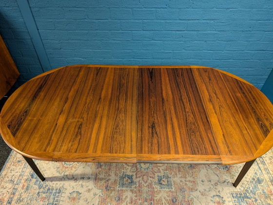 Image 1 of Table de salle à manger ronde extensible vintage, en palissandre, années 1960