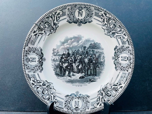 Boch - La Louvière plate * Napoleon series * Antique 19th century
