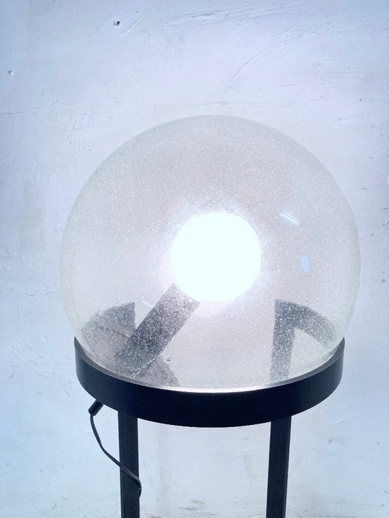 Image 1 of Space Age floor lamp, globe lamp, glass and metal, 70s design